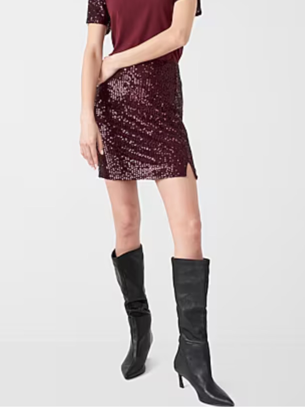 RM Rebecca Minkoff Sequin Mini Pencil Skirt